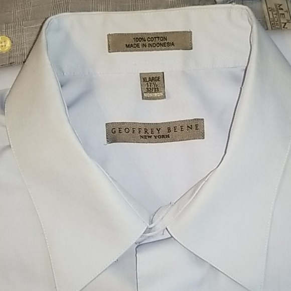 <GEOFREY BEENE> Long Sleeve 100%Cotton Dress Shirt - Picture 12 of 14